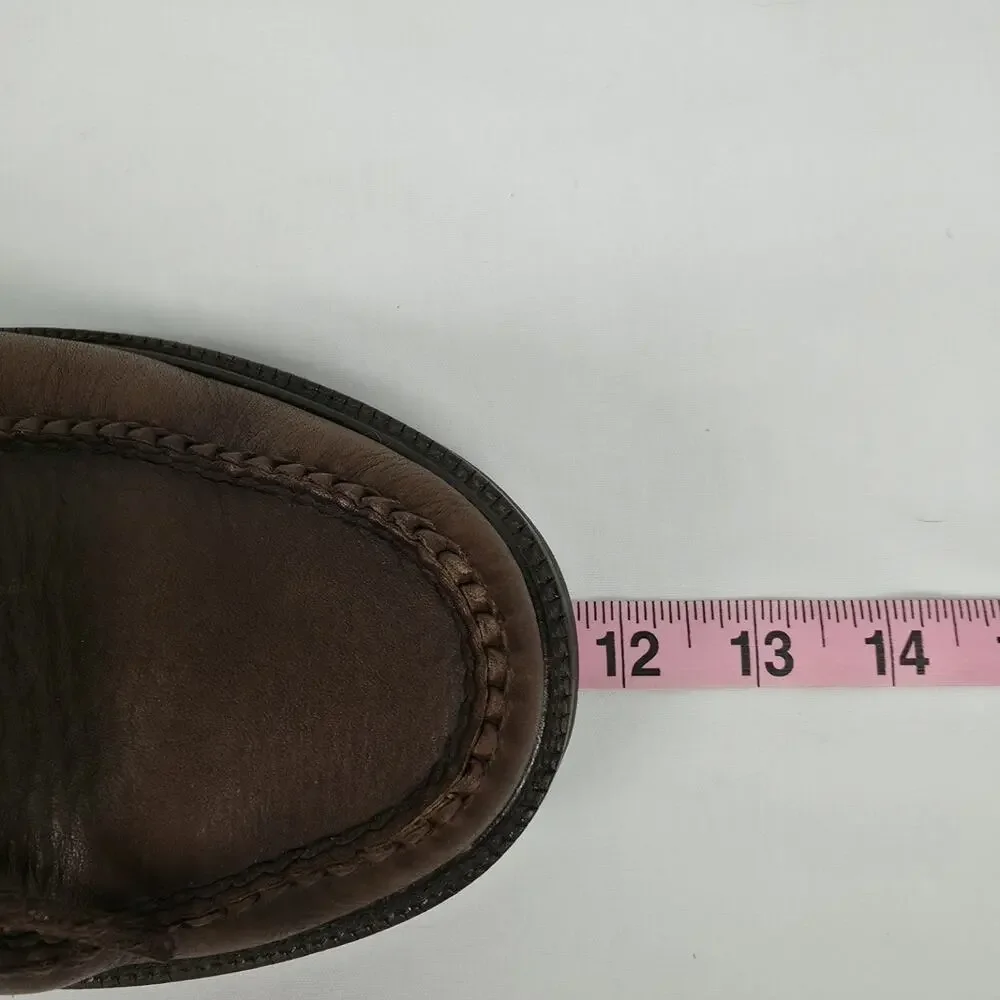 Cole Haan Country Mens Brown Leather Camp Moc Boat Shoes 2 Eye Lace Up USA 10.5